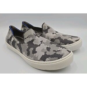 Rothy's Youth The Kids Sneaker Size 3 Gray Camo Slip On Shoes Washable‎ Unisex